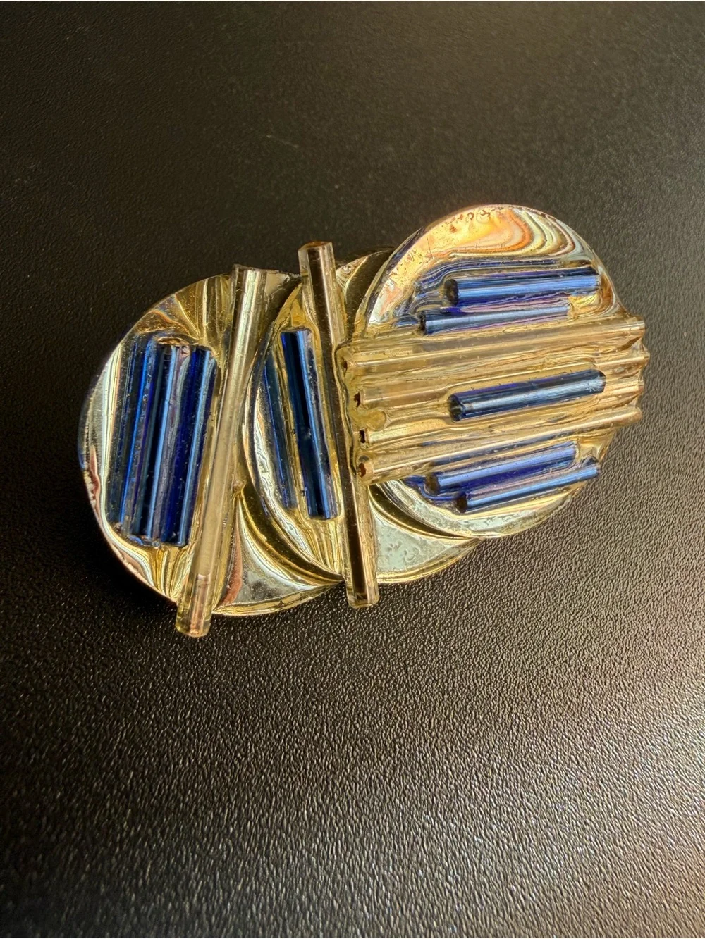 Artisan Signed By Betsy SmArt Brooch Vintage Modernist Studio Art Glass Pin